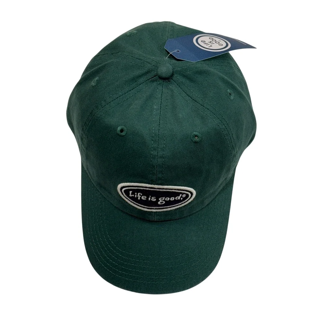 Life is‎ Good Mens A Chill Cap Vintage Oval Spruce Green Cotton Dad Hat OS NEW